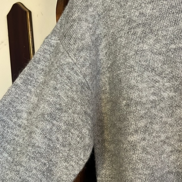 ELLE Gray/Silver/White Crewneck Argyle Sweater w/Scallop Detail, Sz Small, GUC. - Picture 5 of 9